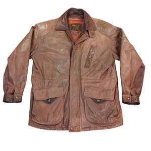 Reed Sportswear Leather Jacket Mens Size 42 Brown Thinsulate‎ Barn Chore Style